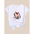 thumbnail image 4 of T-Shirt Graphique Glamour à Talons Hauts Rouge Vin - Col Rond à la Mode, Manches Courtes, Tenue Décontractée Printemps & Été - T-Shirt Élégant pour Femmes Fête des Pères, Fête des Mères, Nouvel An, Festival de Printemps, Saint-Valentin, 4 of 8