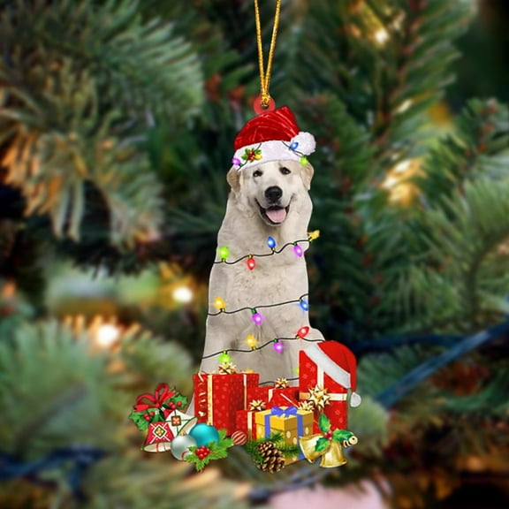 Acrylic 2D Great Pyrenees 2-Dog Be Christmas Tree Hanging Ornament