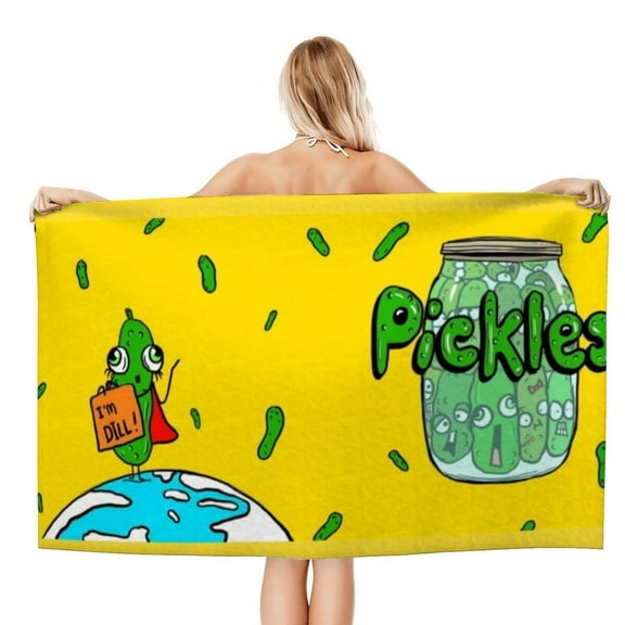 Funny Pickle Gifts Beach Towel for Women Girl Birthday Inspired Fan Bath Outdoor Music Lover