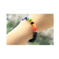 thumbnail image 4 of Handmade Black Lava Seven Chakra Healing Balance Beaded Bracelet, 4 of 6