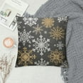 thumbnail image 2 of COMIO  Cozy Fleece Throw Pillow Cases Covers for Couch Bed Sofa Christmas Snowflakes Both Medium Grey, 2 of 5