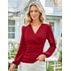 thumbnail image 3 of Blusa GRACE KARIN Dressy para mujer de manga larga roja talla L, 3 of 7