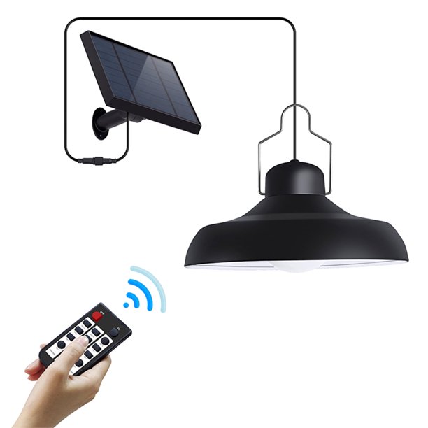 Lámpara de exterior Lámpara colgante solar LED impermeable para exteriores Lámpara con energía solar con control remoto para patio / jardín / camping / pesca Eccomum Lámpara de exterior