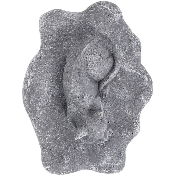 SHOWERORO Grey Dog and Cat Memorial Stones Resin Craft for Outdoor Garden Decoration