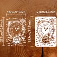 thumbnail image 2 of Floral Clock Stencil 8.3x11.7inch Plastic Reusable DIY Craft Stencil for Home Decor, 2 of 7