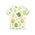 thumbnail image 4 of Easter Shirts for Kids Short Sleeve Eggs Graphic Print Crew Neck Tees Girls Bunny Funny Casual Summer Blouses, White 160, 4 of 4