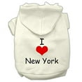thumbnail image 2 of Mirage Pet 62-36 XSCR I Love New York Screen Print Pet Hoodies, Cream - Extra Small 8, 2 of 3