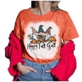 thumbnail image 4 of Hauts Habillés à Manches Courtes pour Femmes, Imprimé Graphique Tie-Dye, Col Rond, Coupe Ample, T-Shirt Blouse, 4 of 4