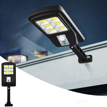 

Outdoor LED Solar Street Lights 120 COB Remote Control Solar Parking Lot Lights Wireless Ip65 Motion Sensor Solar Security Wall Light With 3 Modes For Garden Street Deck Yard Garage Patio
