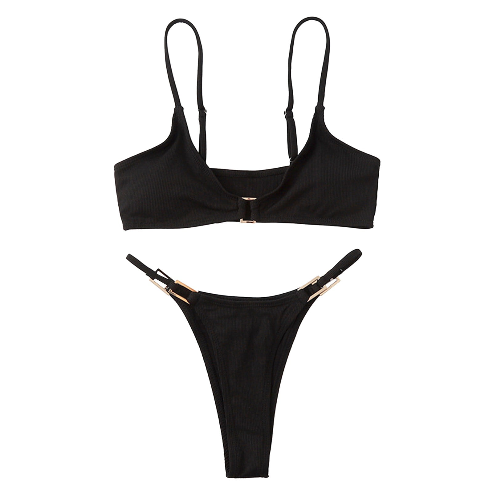 huaai swimsuit women bikini 2023 women antistrip solid color cut out