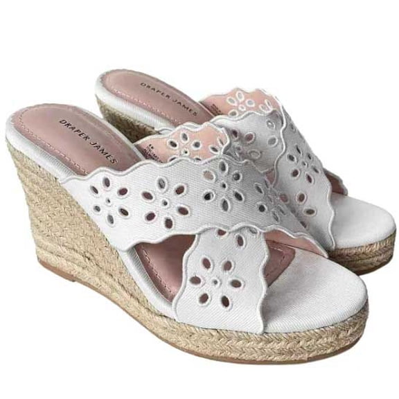 Draper James Emily Women's Wedge Shoes, White, 7