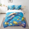 thumbnail image 2 of YST 7 Pieces Comforter Set, Full Size, Ocean Marine Theme, Sea Turtle, Polyester, Bed In A Bag, 2 of 4