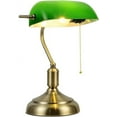 thumbnail image 1 of Illuminez Vos Rêves : Lampe de Bureau en Verre Vert avec Interrupteur à Chaîne, Style Classique pour un Coin Lecture Confortable, 1 of 5