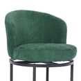 thumbnail image 7 of ClinQ Swivel Counter Height Bar Stools Set of 3, Fabric Upholstered Barrel Bar Chairs with Auto Return, Curved Back and Black Metal Frame, Green, 7 of 7