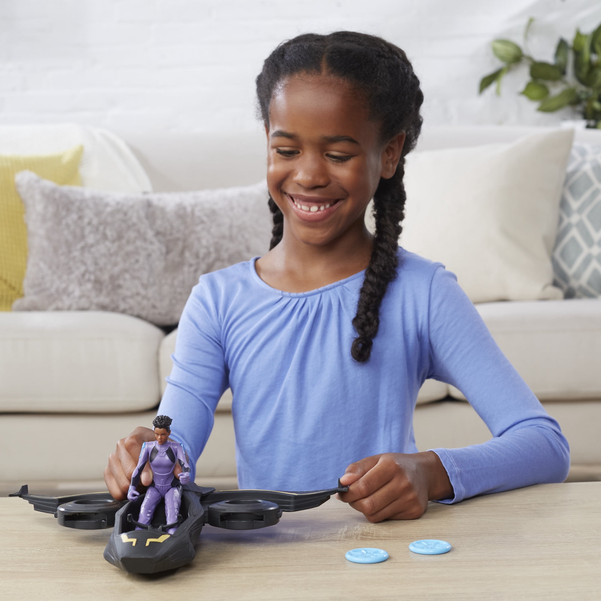 Marvel Black Panther: Wakanda Forever – Vibranium Blast Sunbird Fahrzeug Mit Shuri Actionfigur (15 Cm), Ab 4 Jahren