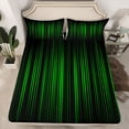 thumbnail image 2 of Homewish Abstract Ombre Stripes Twin Sheet Sets,Modern Abstract Geometric Twin Fitted Sheet,Green Black Lines Flat Sheet For Adults,Breathable Home Decor,3pcs, 2 of 7