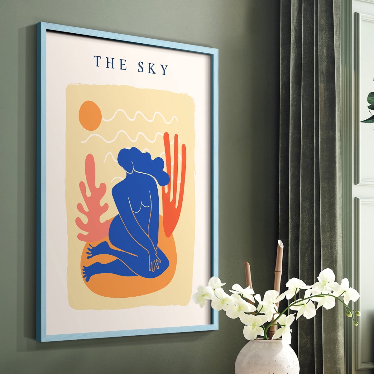 Matisse CCCXVII in Blue Solid Wood 11 x 14 Framed Print