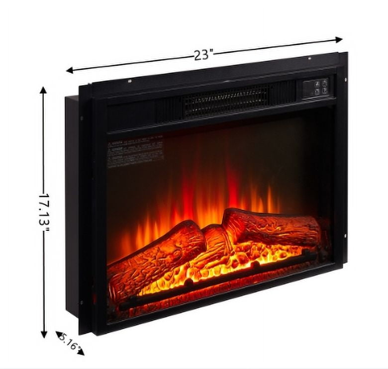 45" Electric Fireplace Mantel Wooden Surround Firebox, TV Stand Freestanding Electric Fireplace Heater with 23" Fireplace Insert, Adjustable LED Flame and Remote Control, 1400 W, White