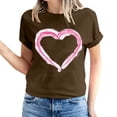 thumbnail image 2 of Clearance Under $5 Pitauce Women's Valentines Day T-Shirts Summer Short Sleeve Tops Heart Graphic Print Tees Casual Crewneck Pullover Comfy Basic Tunic Tops Blouses, 2 of 5