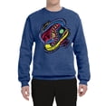 thumbnail image 2 of Wild Bobby, Colorful Sneakers Chucks Streetwear Unisex Crewneck Graphic Sweatshirt, Vintage Heather Blue, Medium, 2 of 3