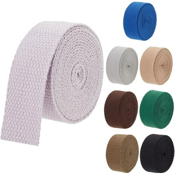 16 Yards 8 Colors Heavy Cotton Webbing 1 Inch Plain Webbing High Density Webbing Suitable for Garment Sewing Handbags Handbag Straps Furniture Trimming Outdoor Supplies