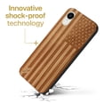 thumbnail image 3 of Case Yard Wooden Case Outside Soft TPU Silicone, Slim Fit Shockproof Wood Protective Phone Cover for Girls Boys Men and Women, Supports Wireless Charging American Flag Design case for iPhone-XR, 3 of 7
