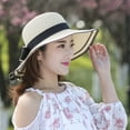 thumbnail image 4 of SPRING PARK Women Summer Beach Travel Foldable Braided Wide Brim Straw Sun Hat Cap With Bow, 4 of 8