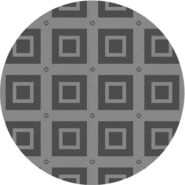 Ahgly Company Machine Washable Indoor Round Transitional Gray Wolf Gray Area Rugs, 8' Round