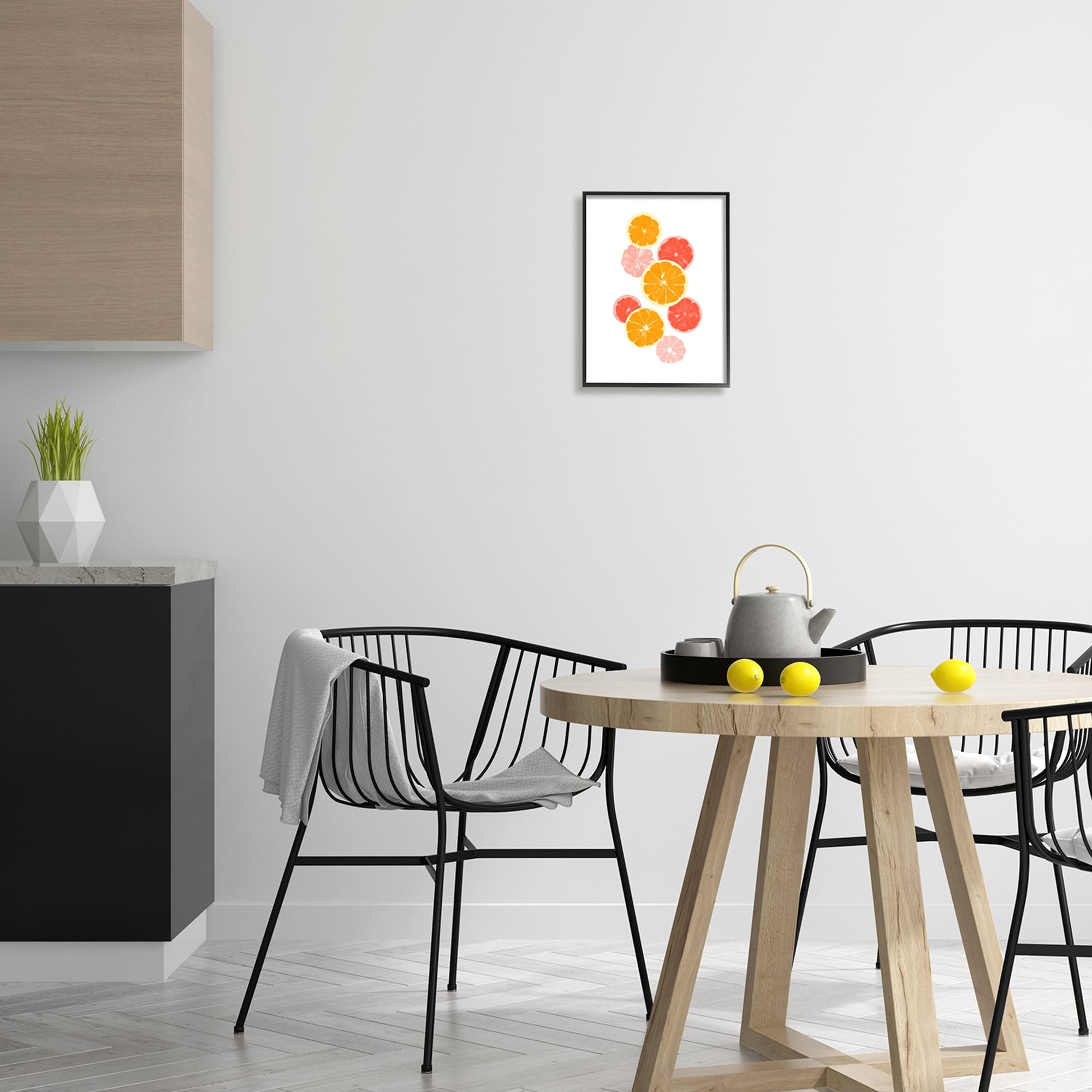 Stupell Industries Mixed Citrus Fruit Slices Casual Summer Kitchen Graphic Art Black Framed Art Print Wall Art, Design by Emma Caroline