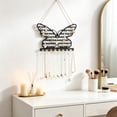thumbnail image 7 of Sentmoon Butterflies Shaped Wall Mounted Jewelry Organizer Metal Decorative Jewelry Display Rack with Hooks and Perch for Necklaces Earrings Bracelets Vanity Storage Home Decor, 7 of 7