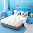 thumbnail image 5 of Manfei Watercolor Octopus Underwater Coral Seashell Twin Bedding Sets for Kids Boys and Girls, Nautical Marine Life Print Bedding Comforter Set, Stars Reversible 7 Pieces, 5 of 6