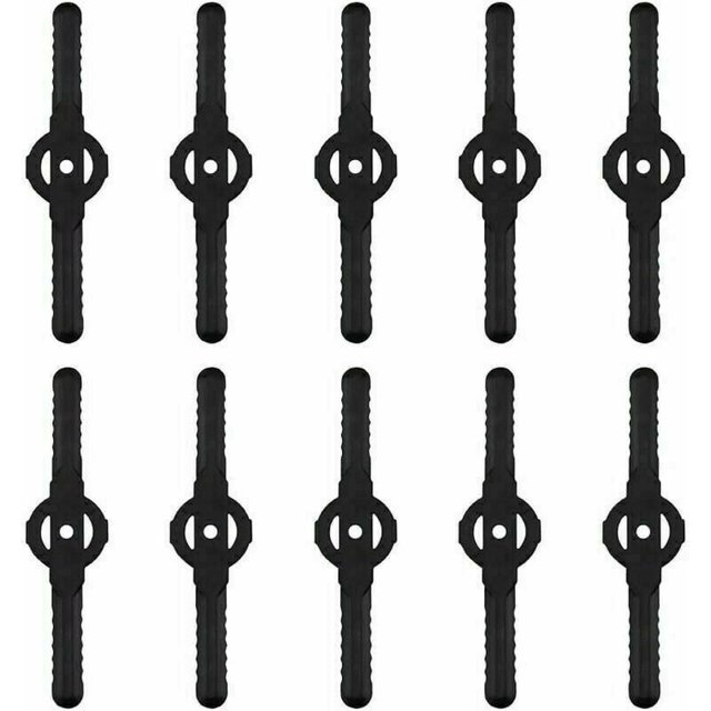 10 piezas Cuchillas para cortadora de césped Accesorios para cortadora de césped de jardín, Cuchillas de repuesto de plástico, Herramientas de jardín, Pequeño agujero de 5 mm, para cortacésped de jard