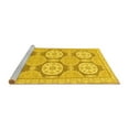 thumbnail image 2 of Ahgly Company Machine Washable Indoor Square Oriental Yellow Modern Area Rugs, 4' Square, 2 of 4