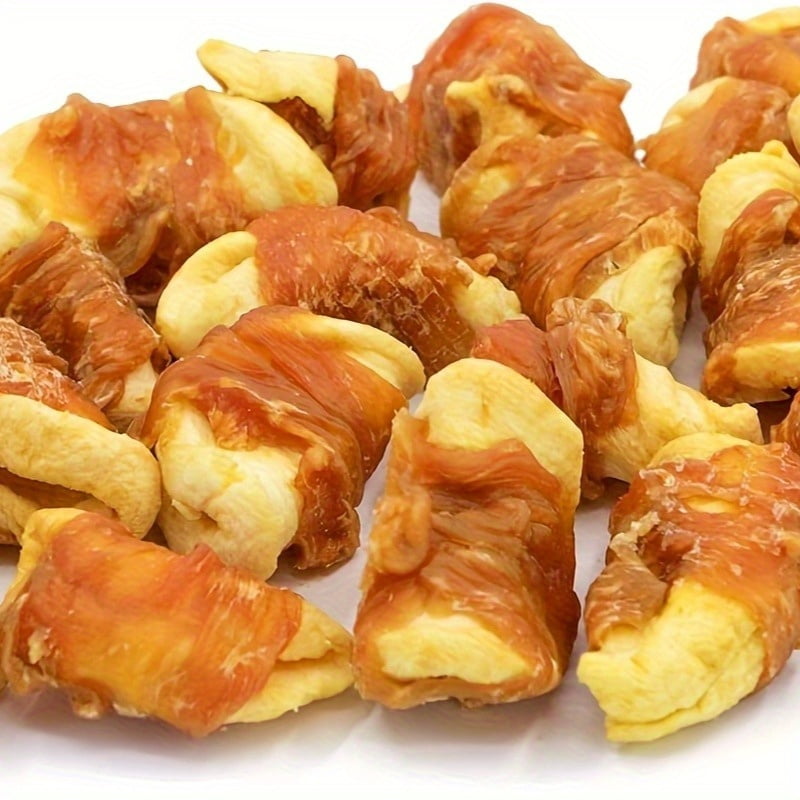3.53oz*6Packs Chicken Wrapped Apple Dog Treats - Grain-Free and Gluten-Free Chewy Dog Snacks, Natural High-Protein Training Treats For Small to Large Dogs, Healthy Puppy Jerky Bites