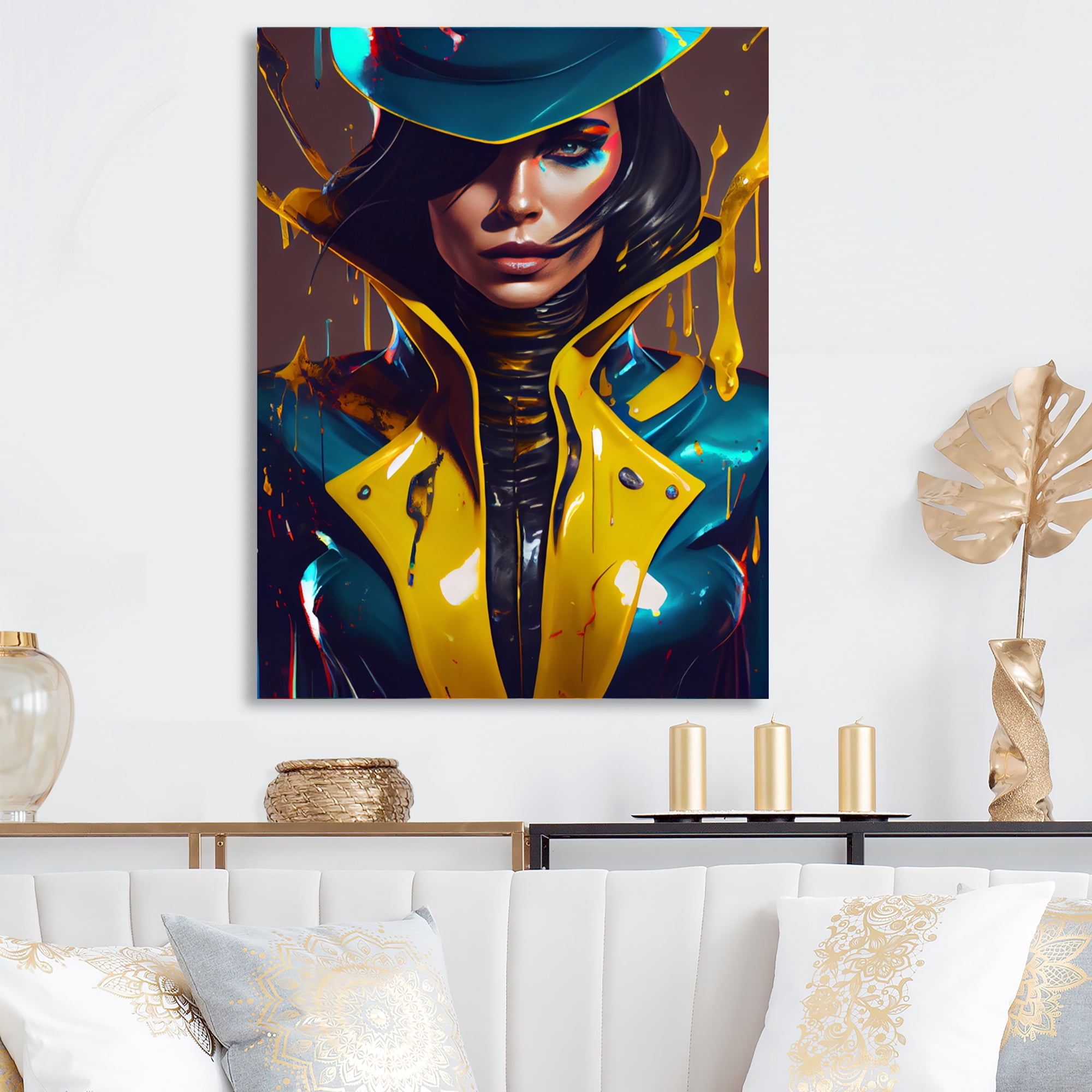 Designart Female Criminal Mastermind VIII Canvas Wall Art