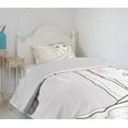 thumbnail image 4 of Ambesonne Teen Room Quilted Bedspread Set 2 Pcs, Girl with Floral Hair, Twin Size, White Black Pearl, 4 of 6