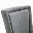 thumbnail image 3 of PORKISS Dining Chairs Set of 2, Thickened Fabric Chairs with Solid Wood Legs, Modern Upholstered Dining Chairs, Gray, 3 of 12