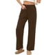 thumbnail image 5 of Amzcrzy Pantalones Mujer A Rayas Informales Cintura Alta Cordón Elástico Tipo Bóxer Cómodos Holgados Anchos Con Bolsillos Tallas S-2XL Marrón, 5 of 8