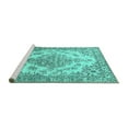 thumbnail image 2 of Ahgly Company Machine Washable Indoor Rectangle Oriental Turquoise Blue Industrial Area Rugs, 3' x 5', 2 of 4