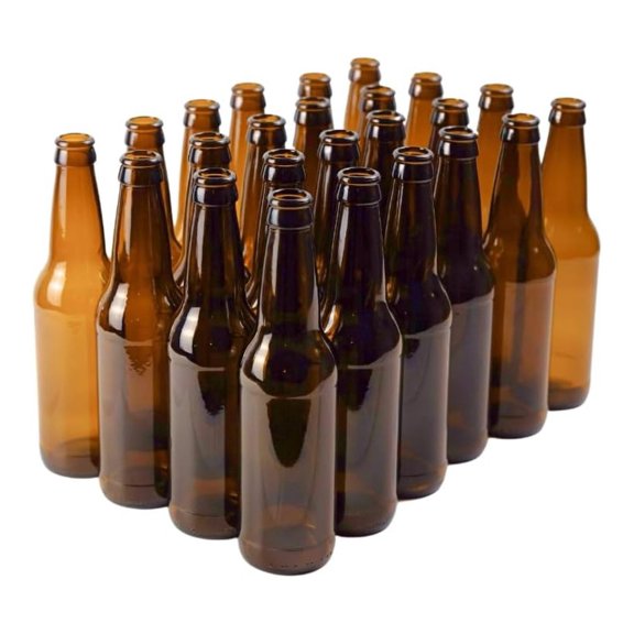 24-Pack 12oz Amber Longneck Glass Beer Bottles