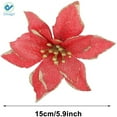 thumbnail image 3 of Deago 24 Pcs 5.9 in Christmas Tree Decorations Glitter Poinsettia Artificial Flowers for Xmas Tree Ornaments (Gold), 3 of 9