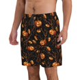 thumbnail image 2 of KLL Halloween With Pumpkins Men's Casual Summer Beach Shorts Hawaiian Shorts with Pockets-3X-Large, 2 of 5