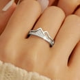 thumbnail image 4 of 925 Sterling Silver Mountain Ring for Women CZ Hill Faith Moves Moutains Inspirational Rings to Daughter Mother Stacking Wave Ring Dainty Keep Climbing Bands Wedding Father's Day Jewelry, 4 of 6