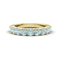 thumbnail image 2 of TriJewels 0.72 ctw Aquamarine (3.00 mm) 9 Stone Wedding Band in 10K Yellow Gold, 2 of 6