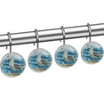 thumbnail image 3 of Seagull Standing on Sea Wave Stone Shower Curtain Hooks Round Crystal Glass, Set of 12 Shower Curtain Rings - Shower Hooks for Curtain Shower Rings, 3 of 4