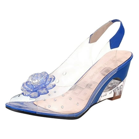 

Ediodpoh Silver Girl High Heel Black High Heel High Heel for Woman Casual Leisure Shoes Comfortable Sandals for Women Blue 9.5(43)