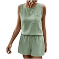 thumbnail image 6 of Short Sets for Women Sleeveless Crewneck Tank Top and Shorts 2 Piece Matching Set Womens Lounge Set Summer Outfits, 6 of 9