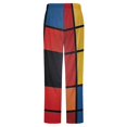 thumbnail image 6 of Mondrian Inspired Winter Female Pants Flannel High Waist Women Pants Lady Warm Straight Leg Plush Trousers, 6 of 7