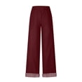 thumbnail image 4 of Oksale Womens Beach Pants 2026 Summer Straight Leg Trousres with Pockets Elastic Waisted Vacation Outfits Red XL, 4 of 7