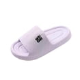 thumbnail image 2 of RKSTN Slippers for Women Twill Upper Letter Print Thick Soled Cushioned Bathroom Shower Shoes Non Slip Lightweight Soft Sole Odor Control Durable Wear House Slides, 2 of 6